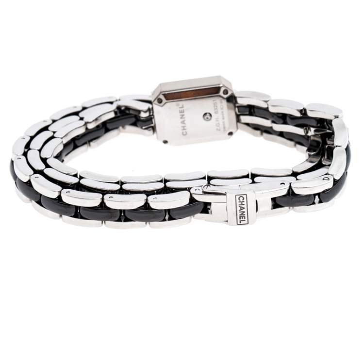 Pre Owned Chanel Black Ceramic Stainless Steel Diamond Premiere Women's Wristwatch 15 mm