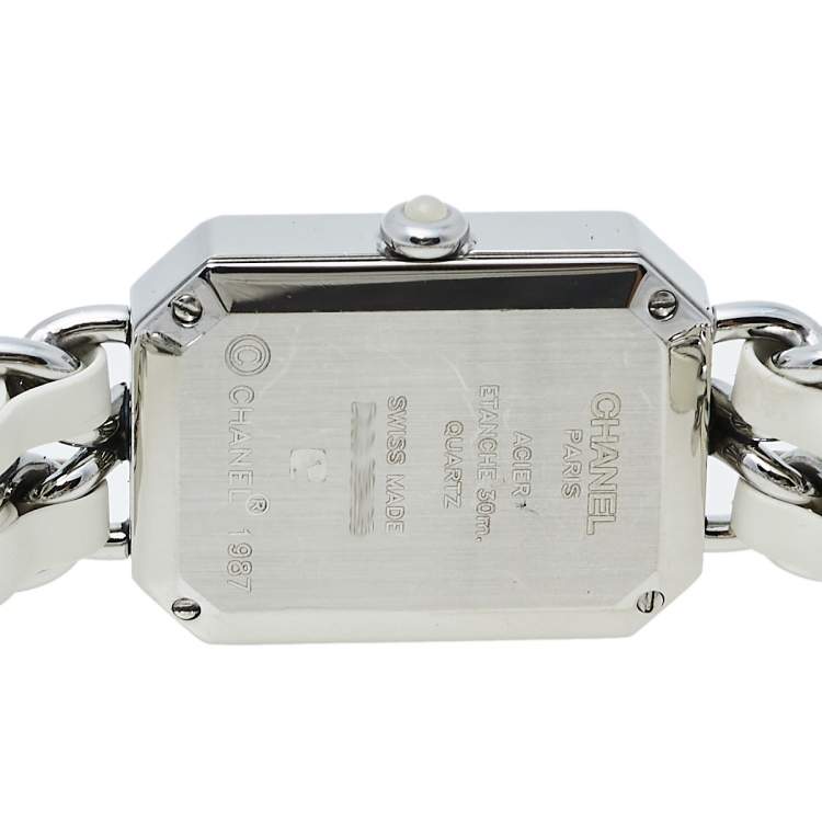 Pre Owned Chanel Mother of Pearl Stainless Steel Leather Premiere H1639 Women's Wristwatch 26mm x 20mm