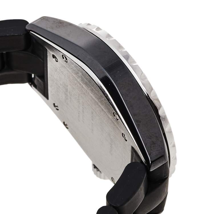 Pre Owned Chanel Black Ceramic Rubber J12 Women's Wristwatch 38 mm