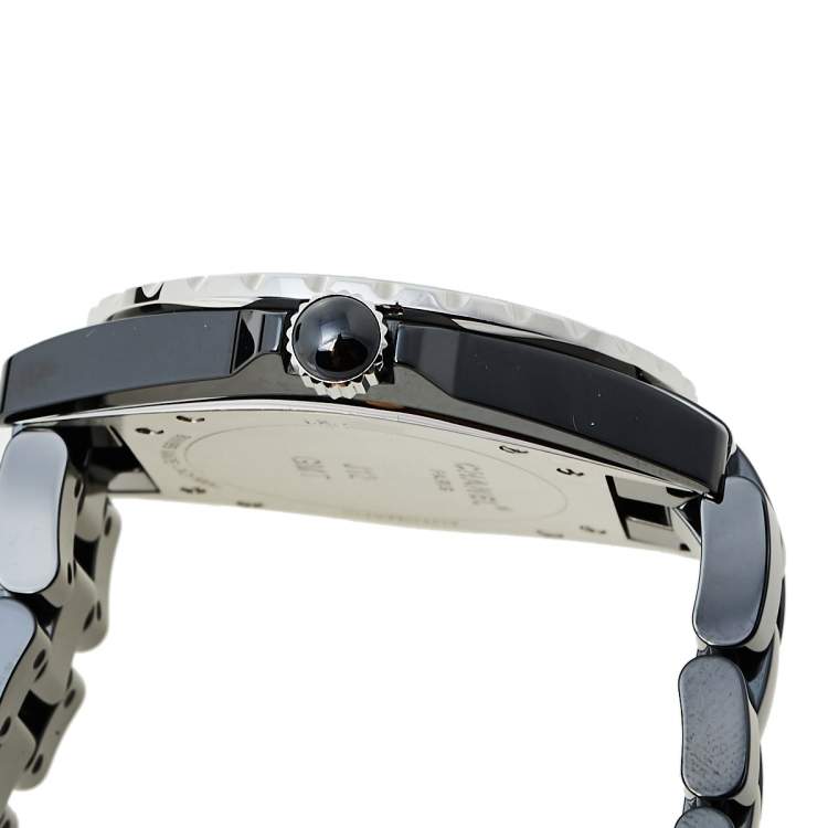 Pre Owned Chanel Black Stainless Steel J12 GMT H3101 Automatic Unisex Wristwatch 42 mm