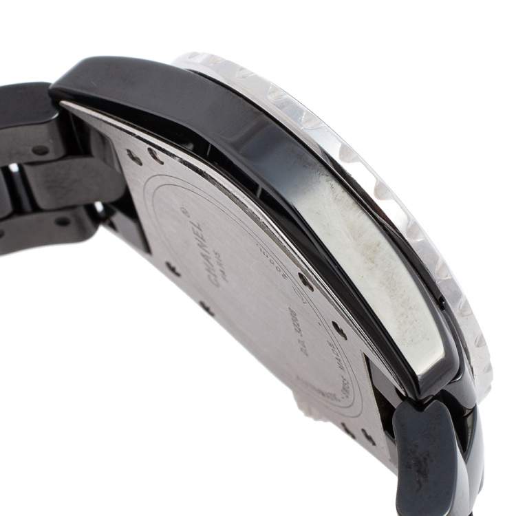 Pre Owned Chanel Black Ceramic J12 H1626 Women's Wristwatch 38 mm