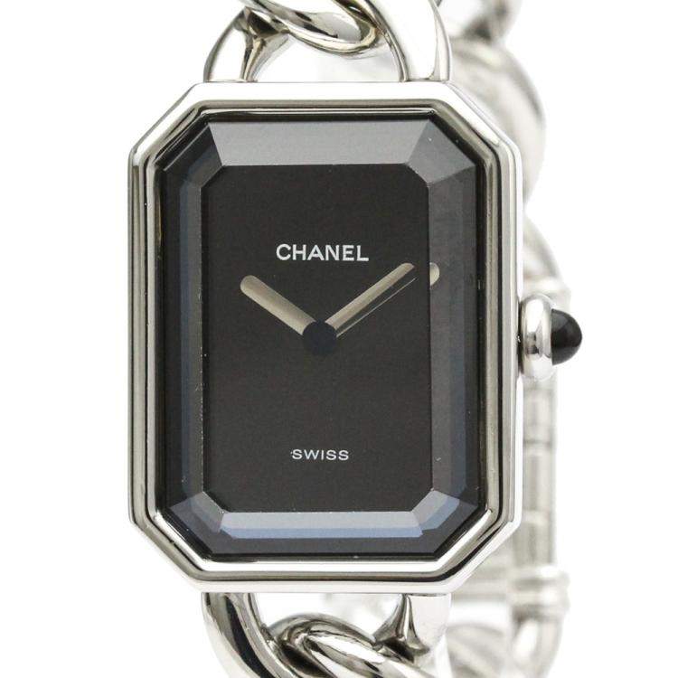 Pre Owned Chanel Black Stainless Steel Premiere H0452 Quartz Women's Wristwatch 20 MM