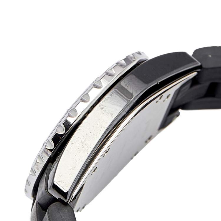 Pre Owned Chanel Black Ceramic Rubber J12 H0681 Women's Wristwatch 33 mm