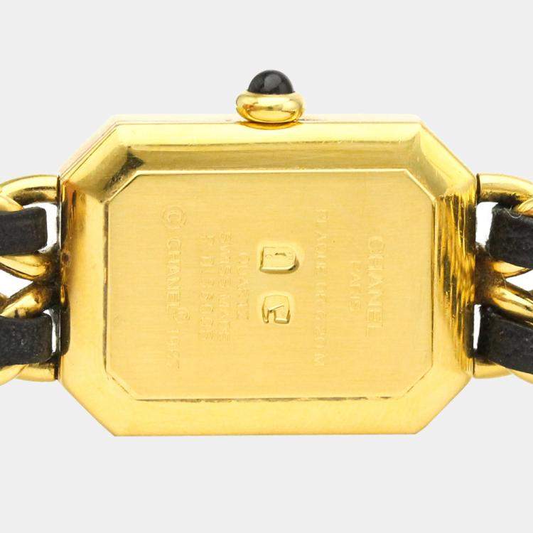Pre Owned Chanel Black Gold Plated Stainless Steel Premiere Quartz H0001 Women's Wristwatch 20 MM