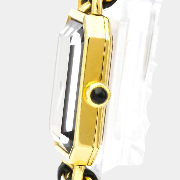 Pre Owned Chanel Black Gold Plated Stainless Steel Premiere Quartz H0001 Women's Wristwatch 20 MM