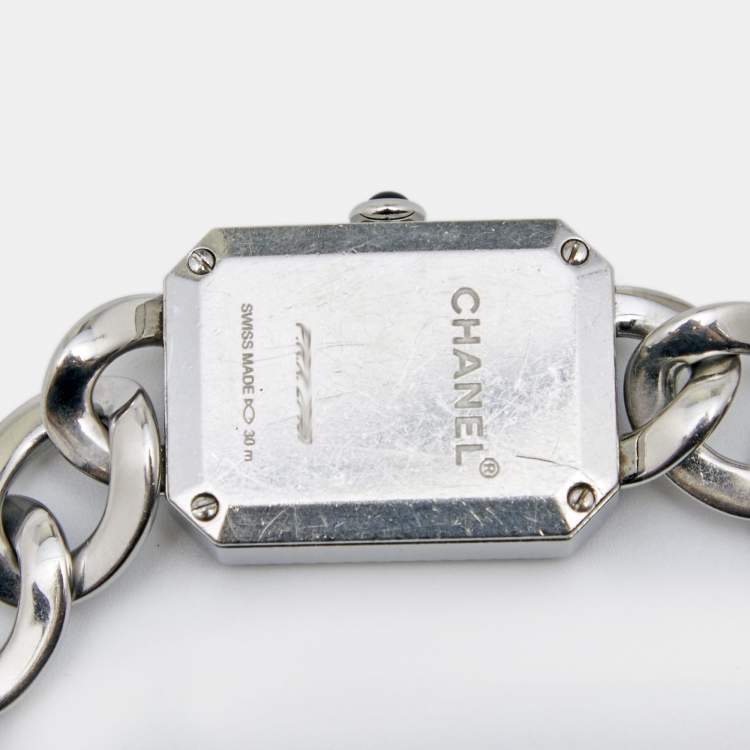 Pre Owned Chanel Black Stainless Steel and Diamond Premiere Chaine H3254 Women's Wristwatch 20 mm