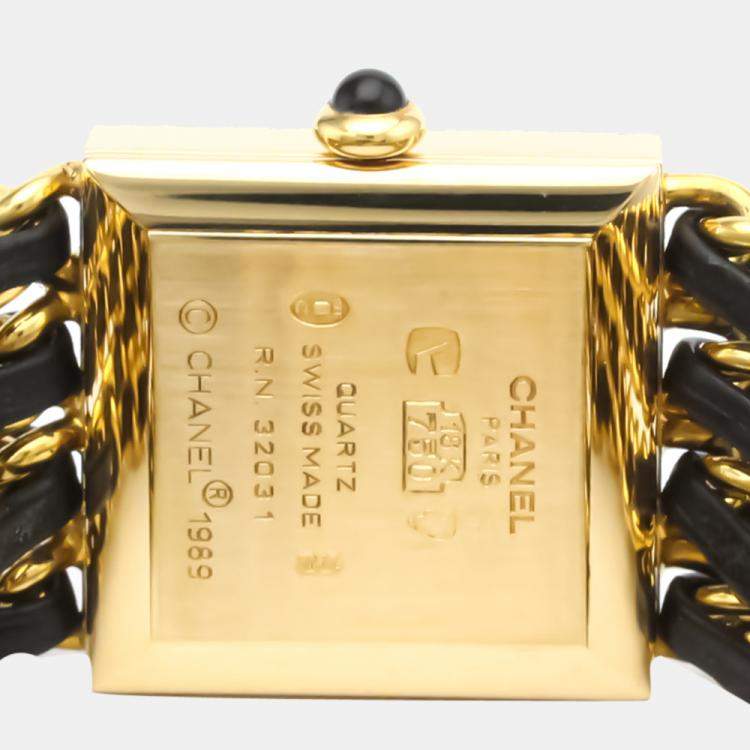 Pre Owned Chanel MOP 18K Yellow Gold Mademoiselle Quartz H0006 Women's Wristwatch 22 mm