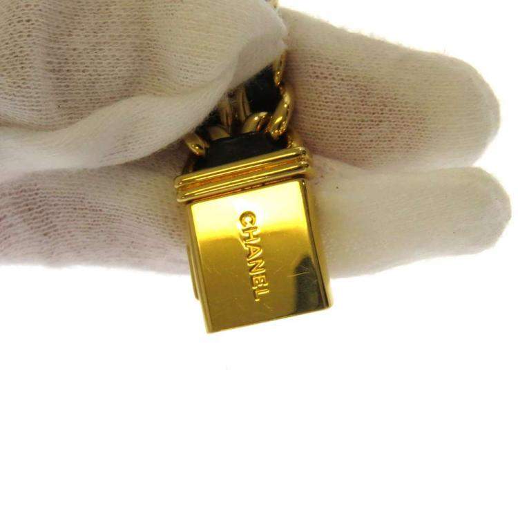 Pre Owned Chanel Black Yellow Gold Plated And Stainless Steel Premiere H0001 Quartz Women's Wristwatch 20 mm