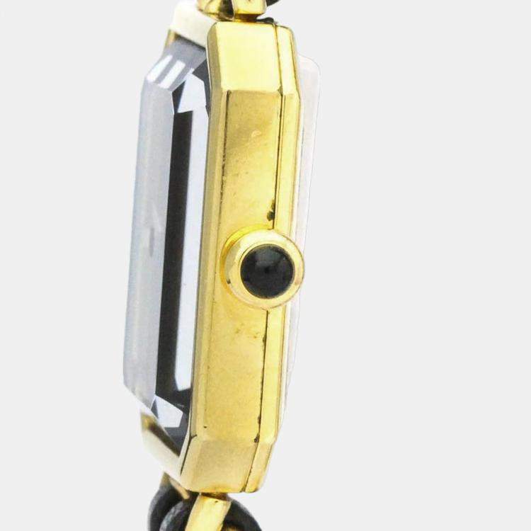 Pre Owned Chanel Black Yellow Gold Plated Stainless Steel Premiere H0001 Quartz Women's Wristwatch 20 mm