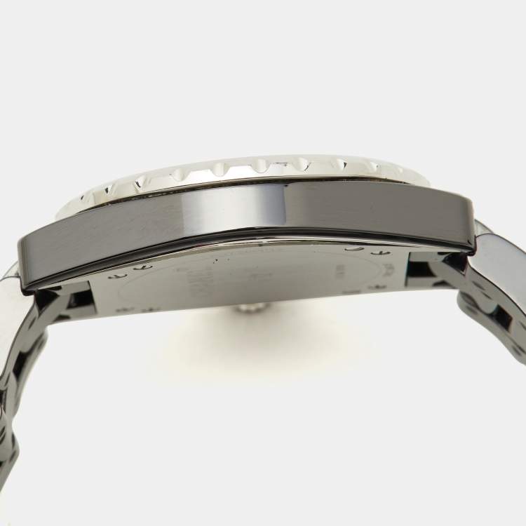 Pre Owned Chanel Black Ceramic Stainless Steel J12 H03836 Women's Wristwatch 36.50 mm