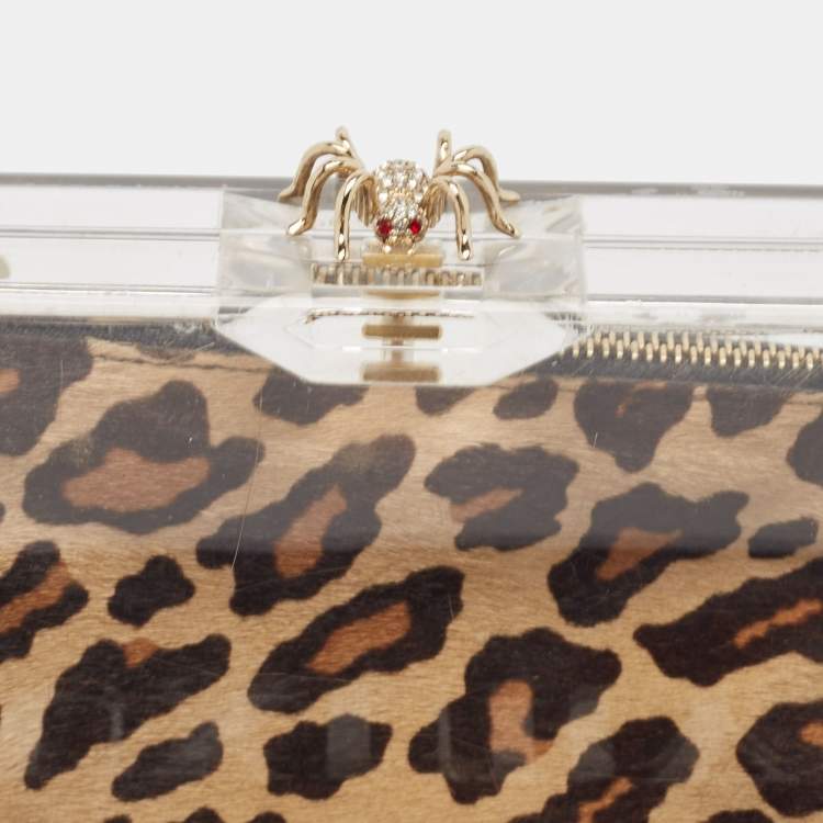 Pre Owned Charlotte Olympia Clear Perspex Pandora Spider Clutch