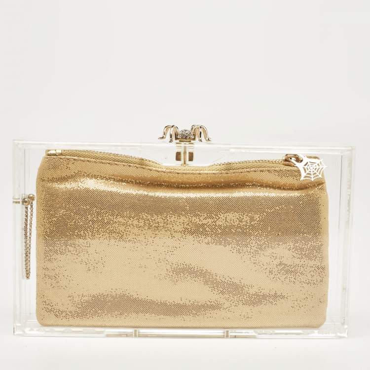 Pre Owned Charlotte Olympia Clear Perspex Pandora Spider Clutch
