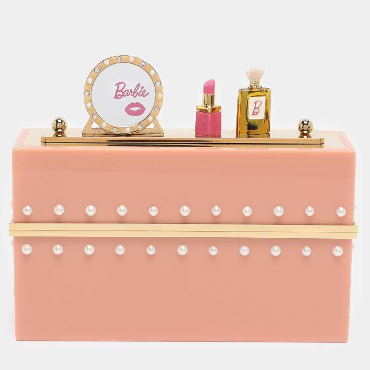 Pre Owned Charlotte Olympia Pink Acrylic Barbie World Clutch
