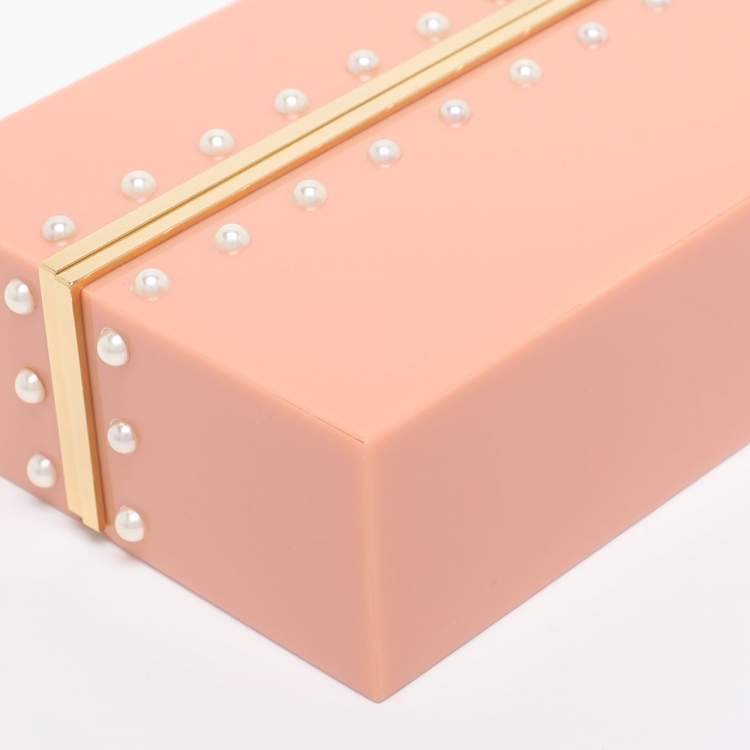 Pre Owned Charlotte Olympia Pink Acrylic Barbie World Clutch