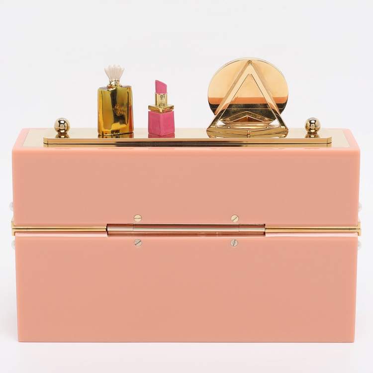 Pre Owned Charlotte Olympia Pink Acrylic Barbie World Clutch