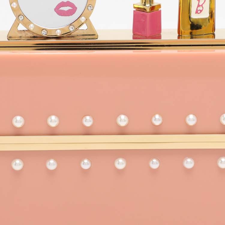 Pre Owned Charlotte Olympia Pink Acrylic Barbie World Clutch