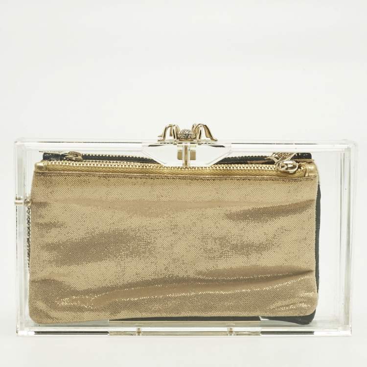 Pre Owned Charlotte Olympia Clear Perspex Spider Pandora Box Clutch