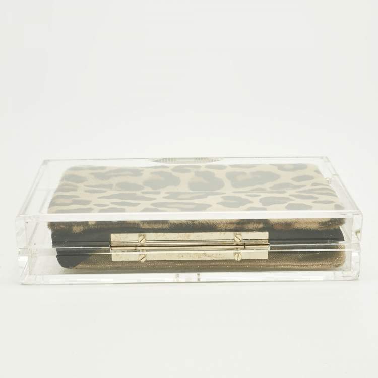 Pre Owned Charlotte Olympia Clear Perspex Spider Pandora Box Clutch