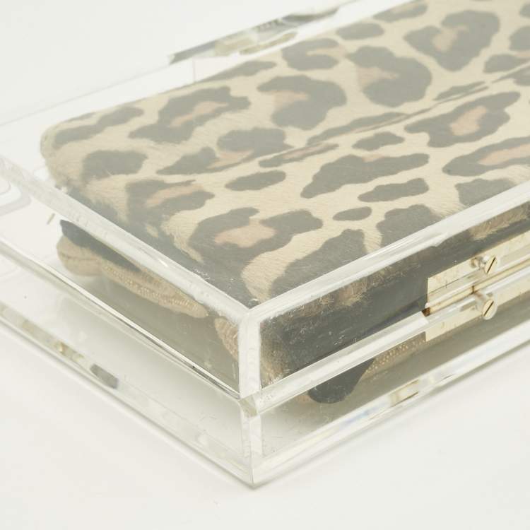 Pre Owned Charlotte Olympia Clear Perspex Spider Pandora Box Clutch