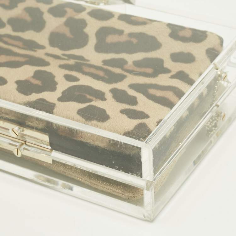 Pre Owned Charlotte Olympia Clear Perspex Spider Pandora Box Clutch