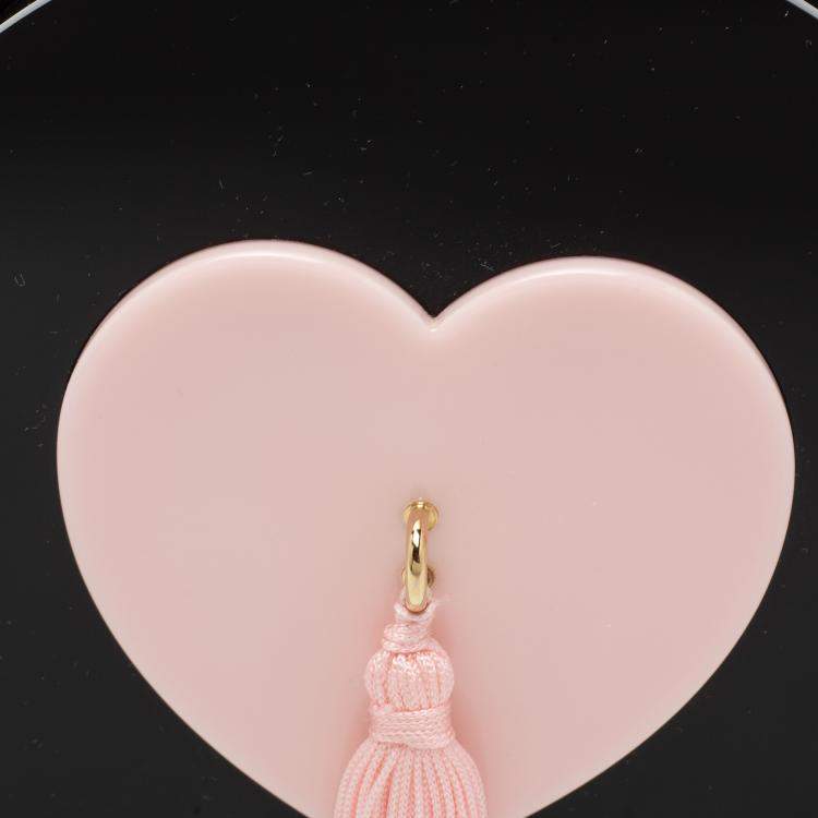 Pre Owned Charlotte Olympia Black/Pink Perspex Such a Tease Tassel Clutch