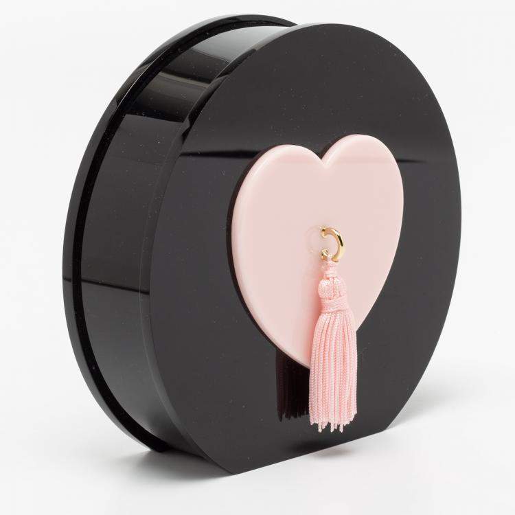 Pre Owned Charlotte Olympia Black/Pink Perspex Such a Tease Tassel Clutch