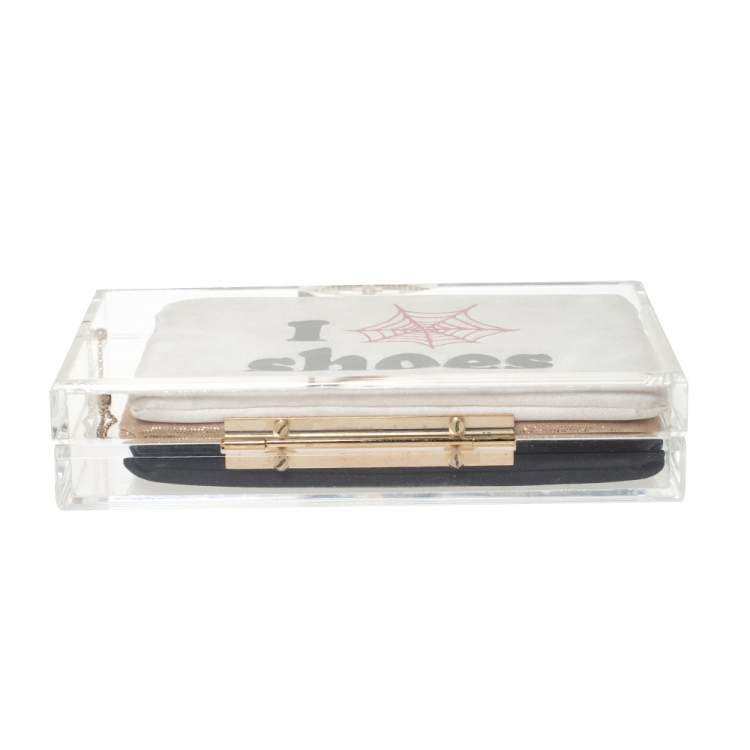مملوكة مسبقًا Charlotte Olympia Clear Perspex Pandora Classic Box Clutch
