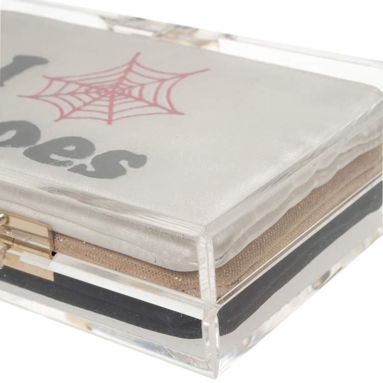 مملوكة مسبقًا Charlotte Olympia Clear Perspex Pandora Classic Box Clutch