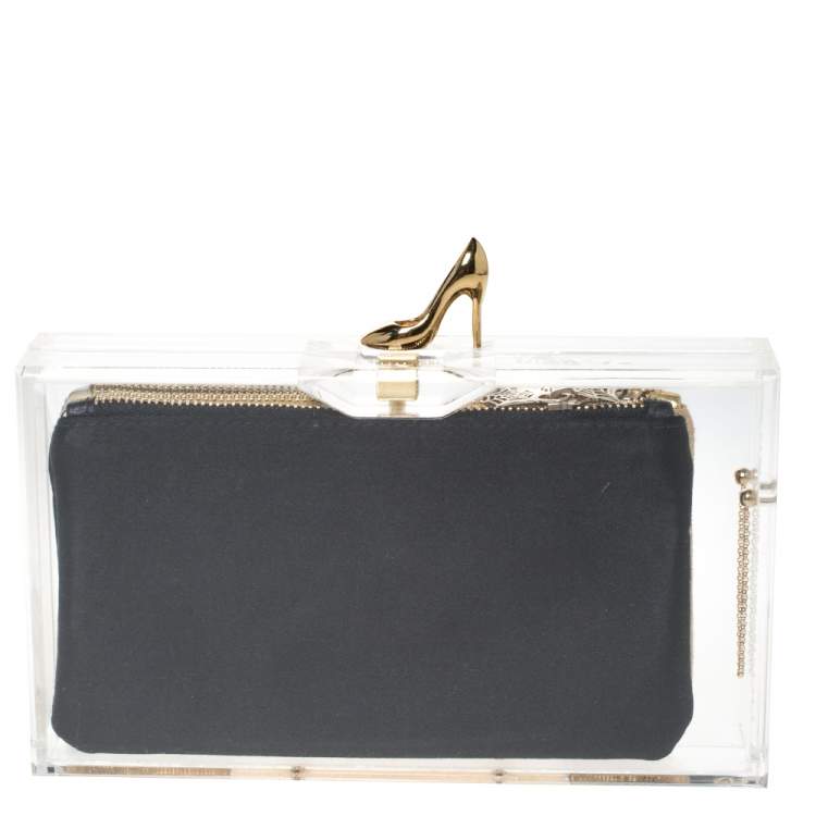 مملوكة مسبقًا Charlotte Olympia Clear Perspex Pandora Classic Box Clutch