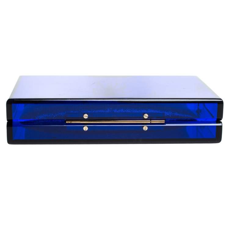 مملوكة مسبقًا Charlotte Olympia Blue Perspex Pandora Classic Box Clutch