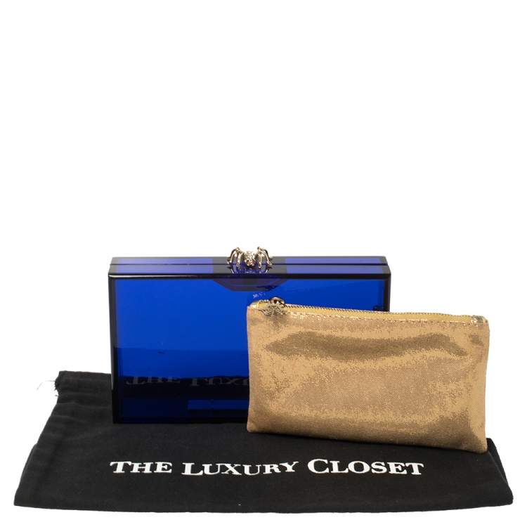 Pre Owned Charlotte Olympia Blue Perspex Pandora Classic Box Clutch