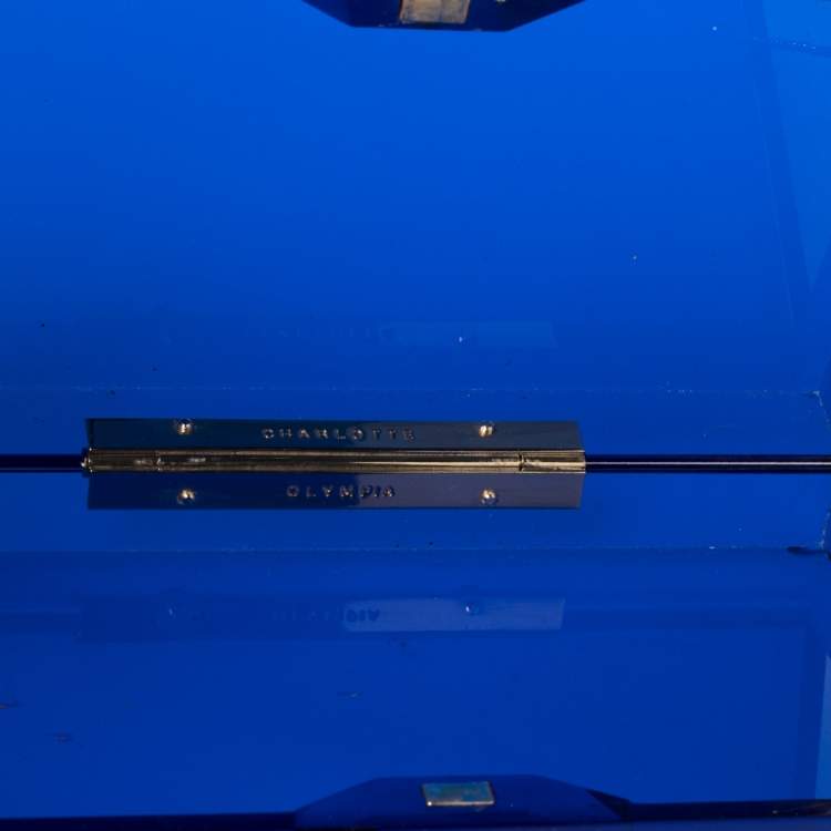 Pre Owned Charlotte Olympia Blue Perspex Pandora Classic Box Clutch