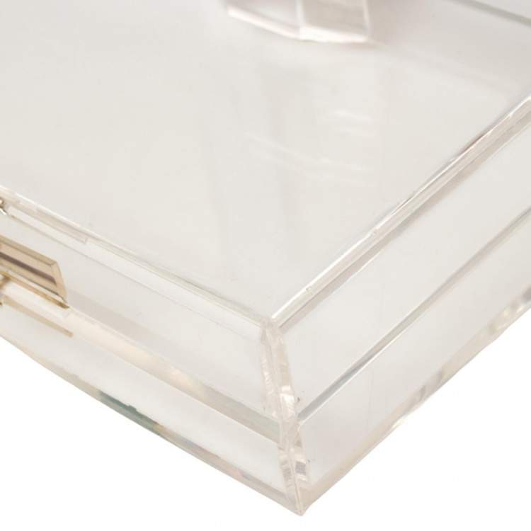 Pre Owned Charlotte Olympia Clear Perspex Chain Classic Box Clutch