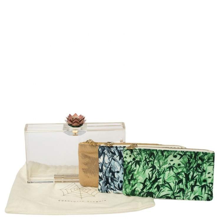 Pre Owned Charlotte Olympia Clear Perspex Chain Classic Box Clutch