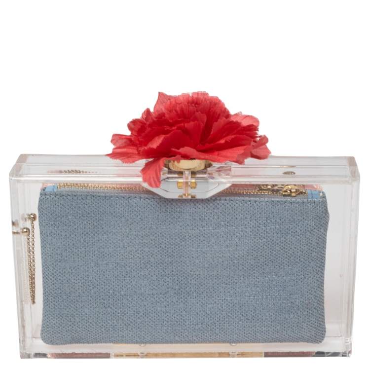 Pre Owned Charlotte Olympia Clear Perspex Pandora Box Clutch