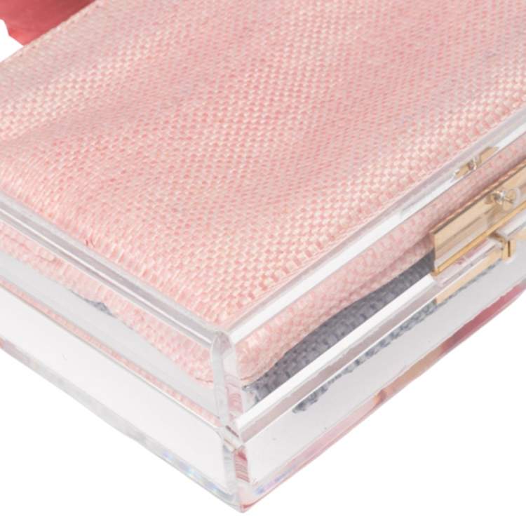 Pre Owned Charlotte Olympia Clear Perspex Pandora Box Clutch