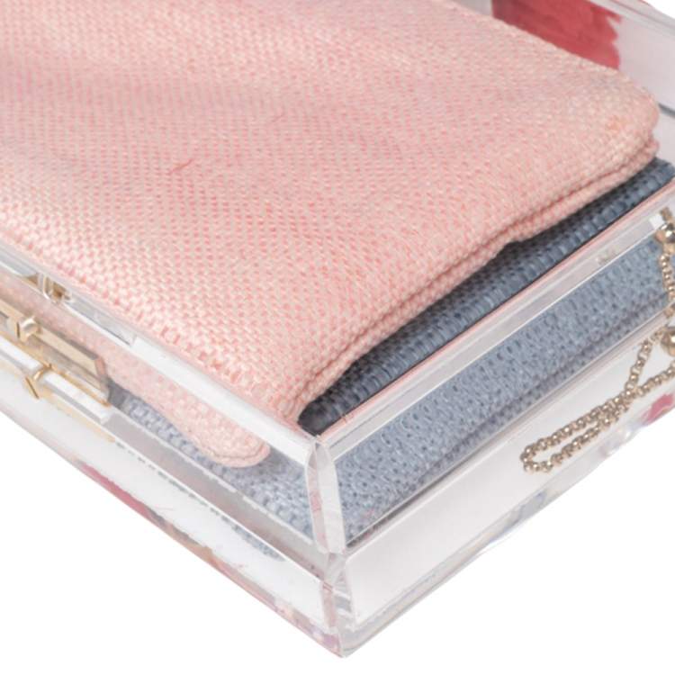 Pre Owned Charlotte Olympia Clear Perspex Pandora Box Clutch
