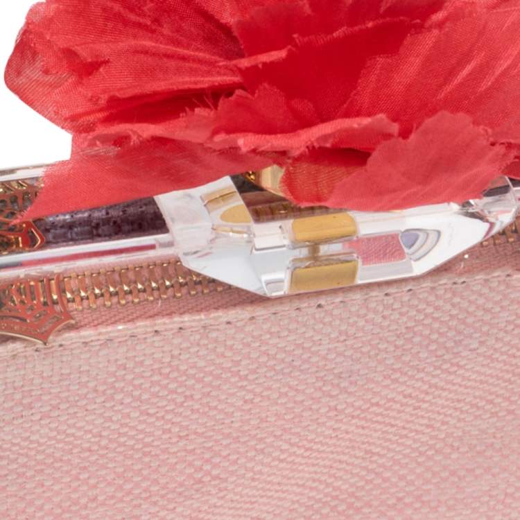 Pre Owned Charlotte Olympia Clear Perspex Pandora Box Clutch