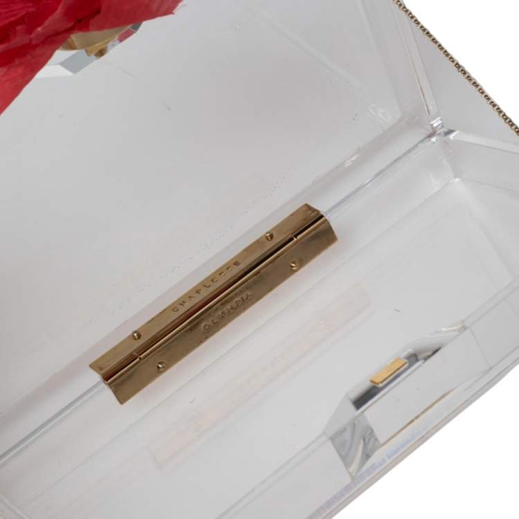 Pre Owned Charlotte Olympia Clear Perspex Pandora Box Clutch