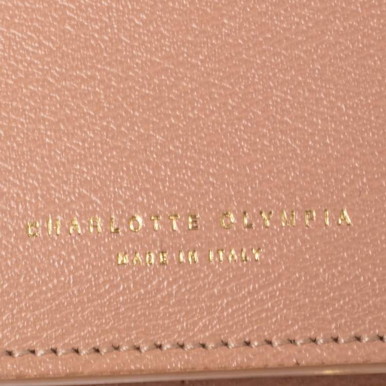 Pre Owned Charlotte Olympia Pink Leather Feline Purse Shoulder Bag