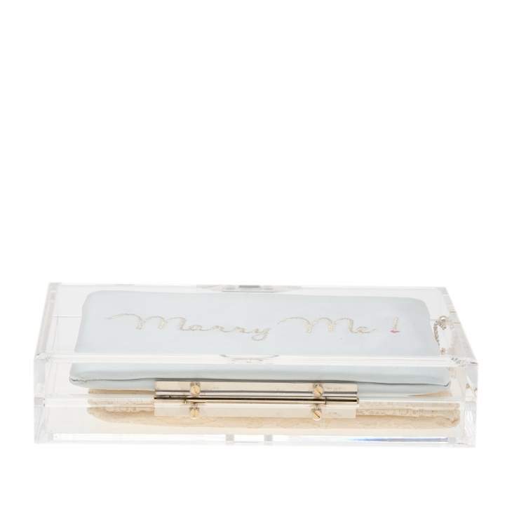 Pre Owned Charlotte Olympia Clear Perspex Pandora Classic Box Clutch