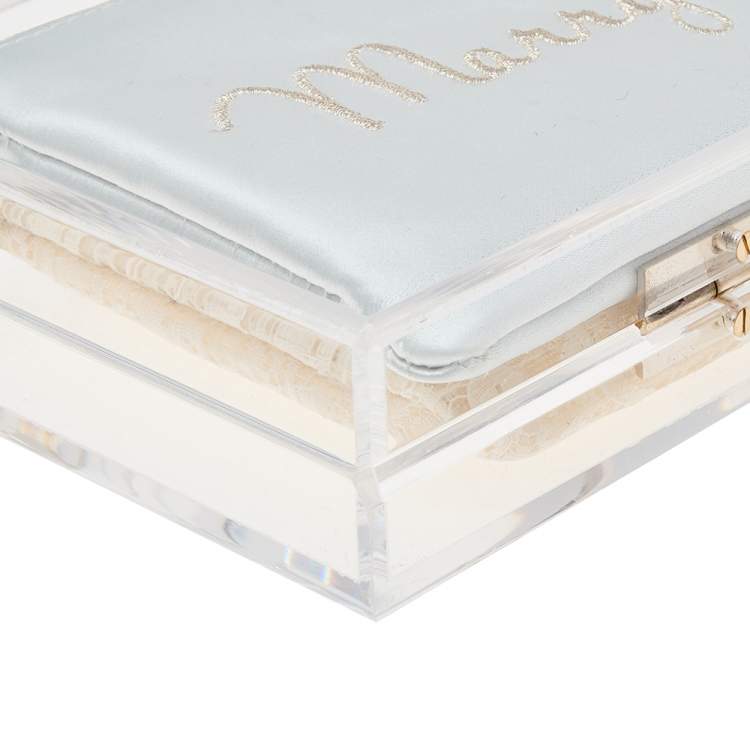 Pre Owned Charlotte Olympia Clear Perspex Pandora Classic Box Clutch