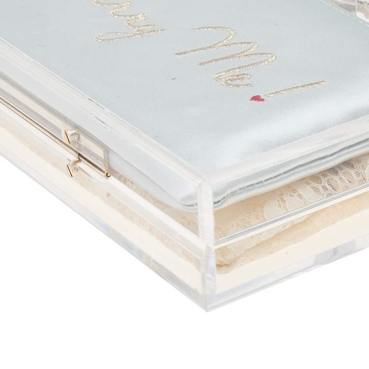 Pre Owned Charlotte Olympia Clear Perspex Pandora Classic Box Clutch