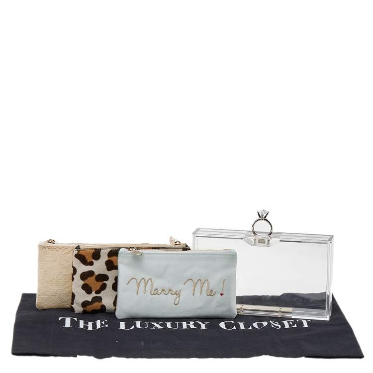 Pre Owned Charlotte Olympia Clear Perspex Pandora Classic Box Clutch