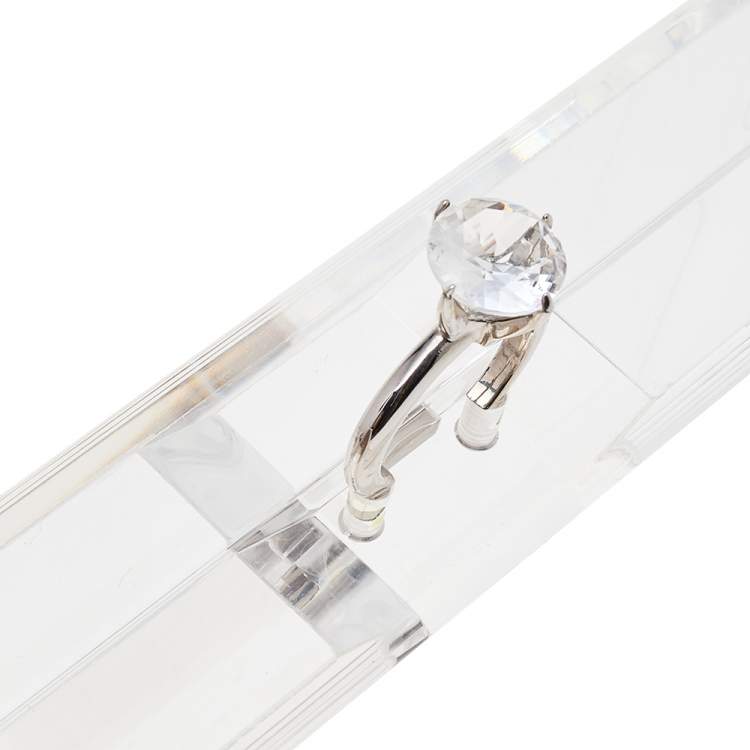 Pre Owned Charlotte Olympia Clear Perspex Pandora Classic Box Clutch