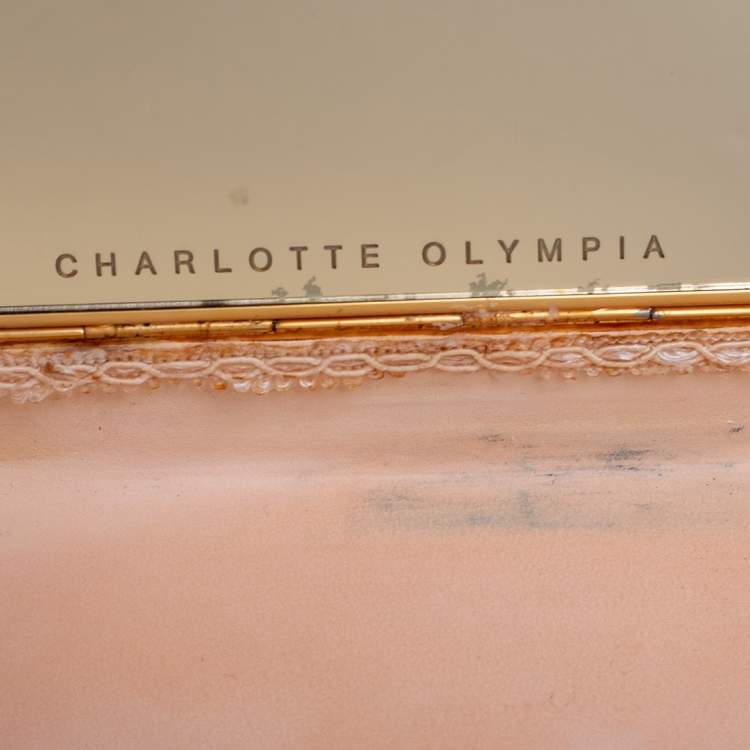 Pre Owned Charlotte Olympia Gold Metal Clutch