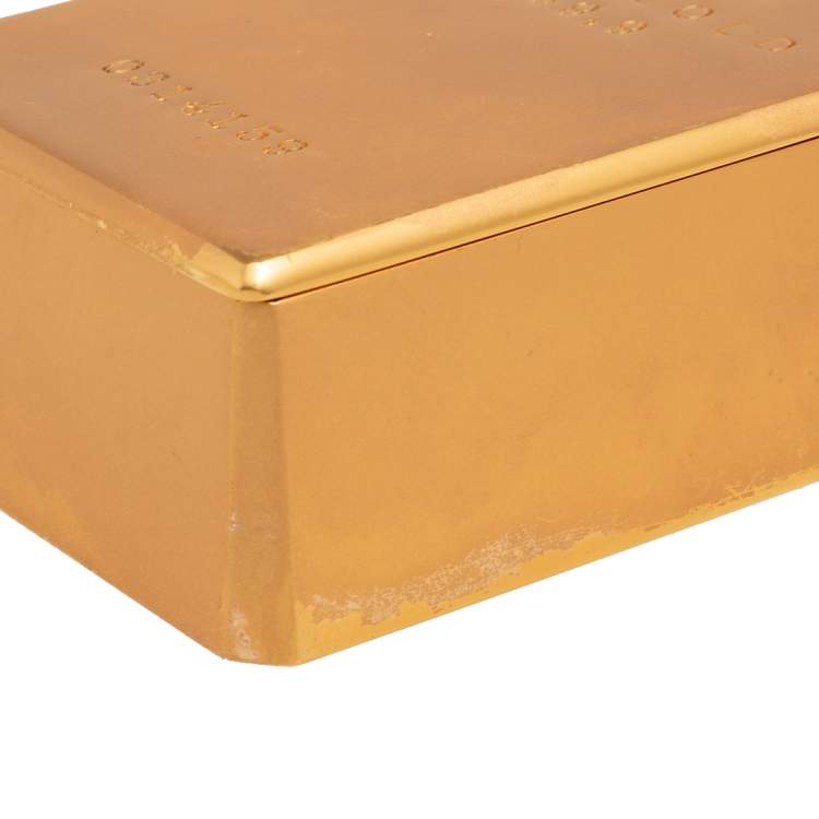 Pre Owned Charlotte Olympia Gold Metal Clutch