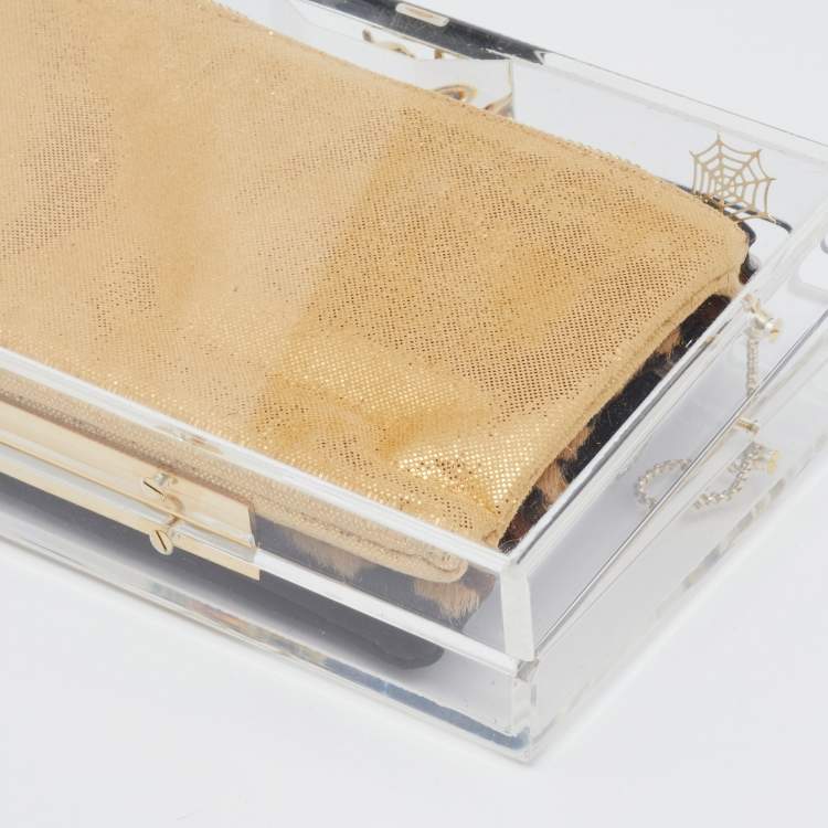 مملوكة مسبقًا Charlotte Olympia White Clear Perspex Box Clutch