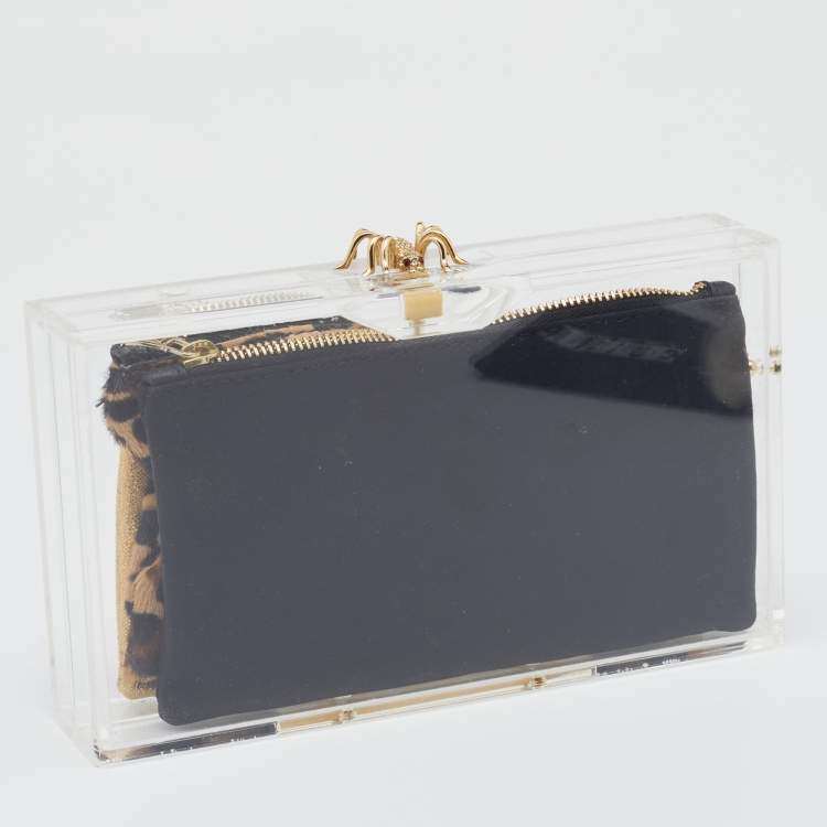 مملوكة مسبقًا Charlotte Olympia White Clear Perspex Box Clutch