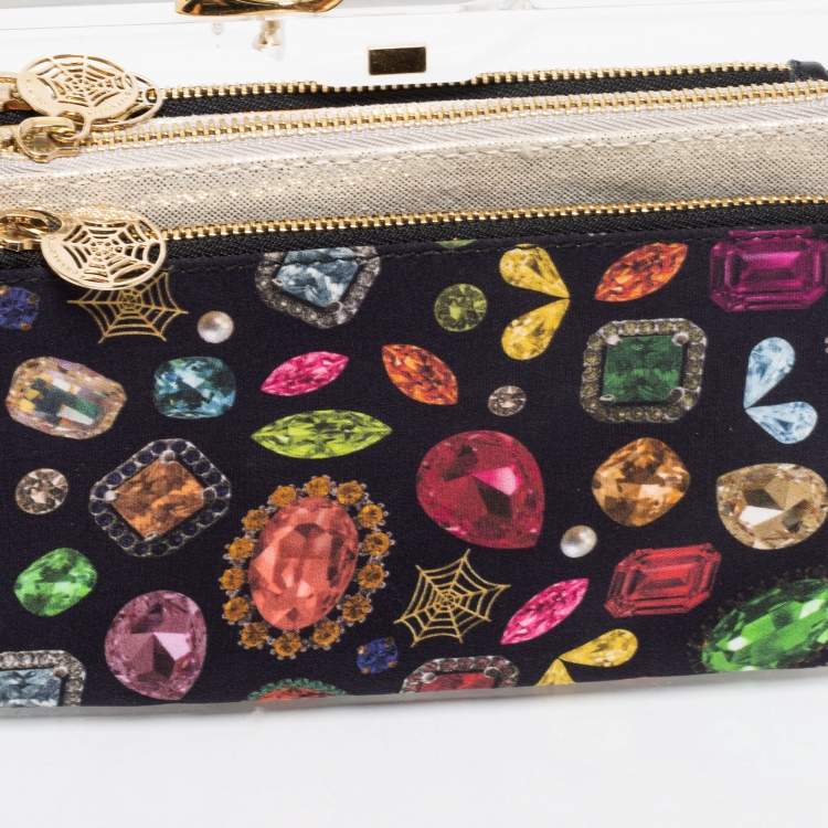 Pre Owned Charlotte Olympia White Clear Perspex Pandora Box Clutch